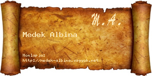 Medek Albina névjegykártya